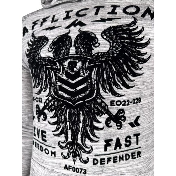 Affliction Men's Lightweight Hoodie Sweatshirt Value Freedom - Picture 4 of 7